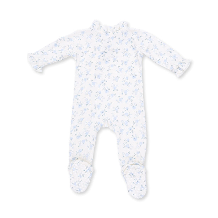 Wrap Ruffle Snap Footie - Blue Rose Briar