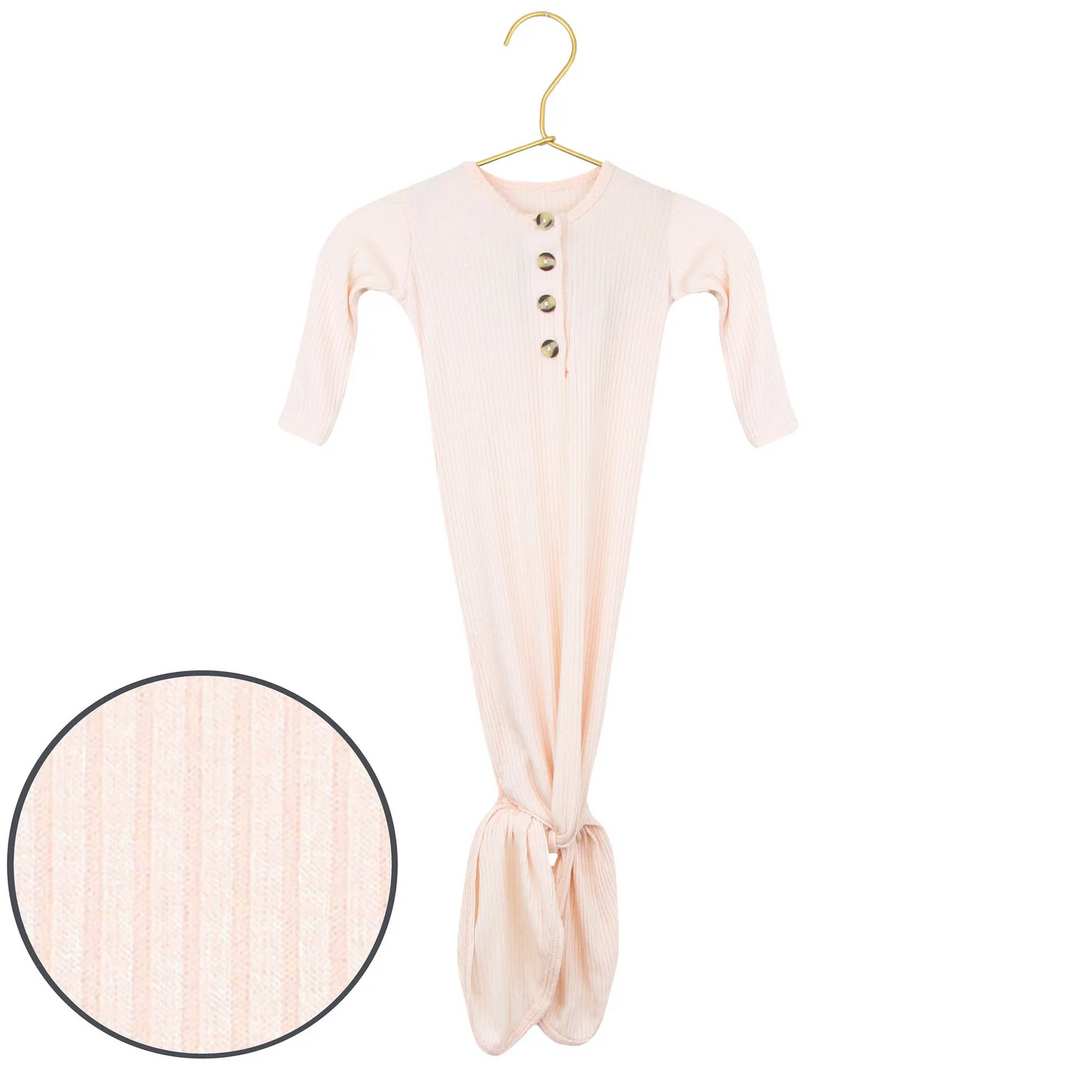 Rosie Ribbed Knotted Gown newborn-3 months