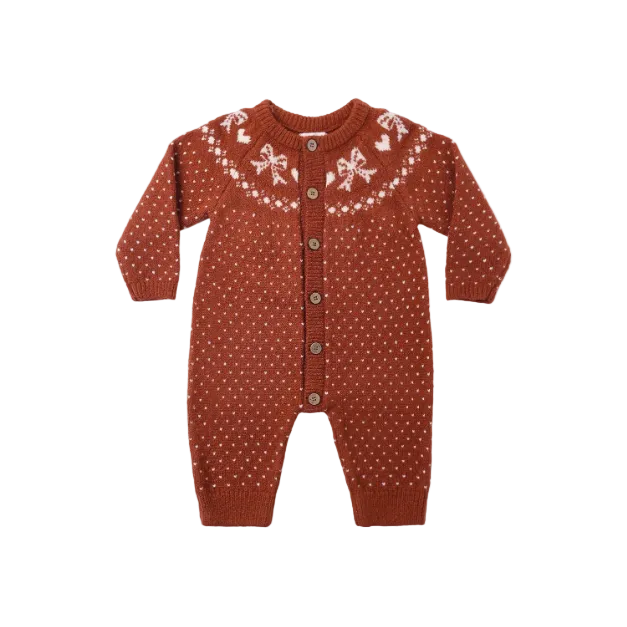 Fair Isle Romper - Ruby