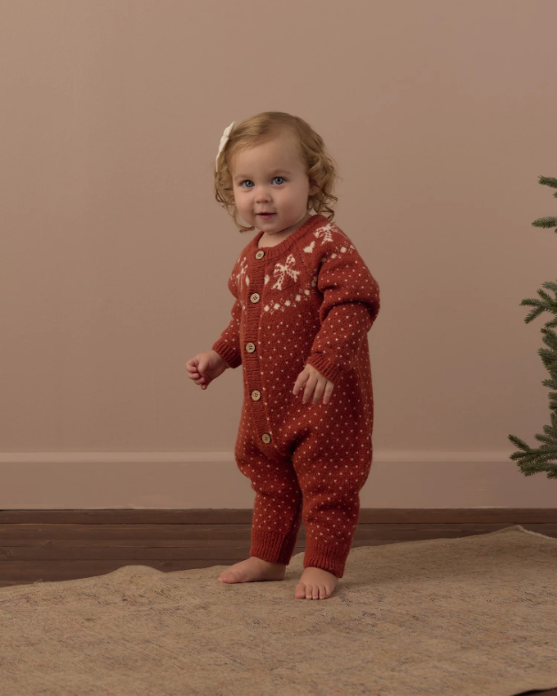 Fair Isle Romper - Ruby