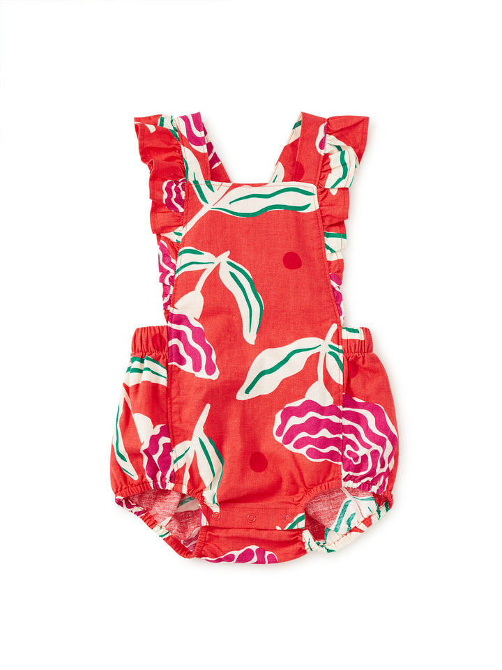 Flamenco Carnation Ruffle Bubble Baby Romper