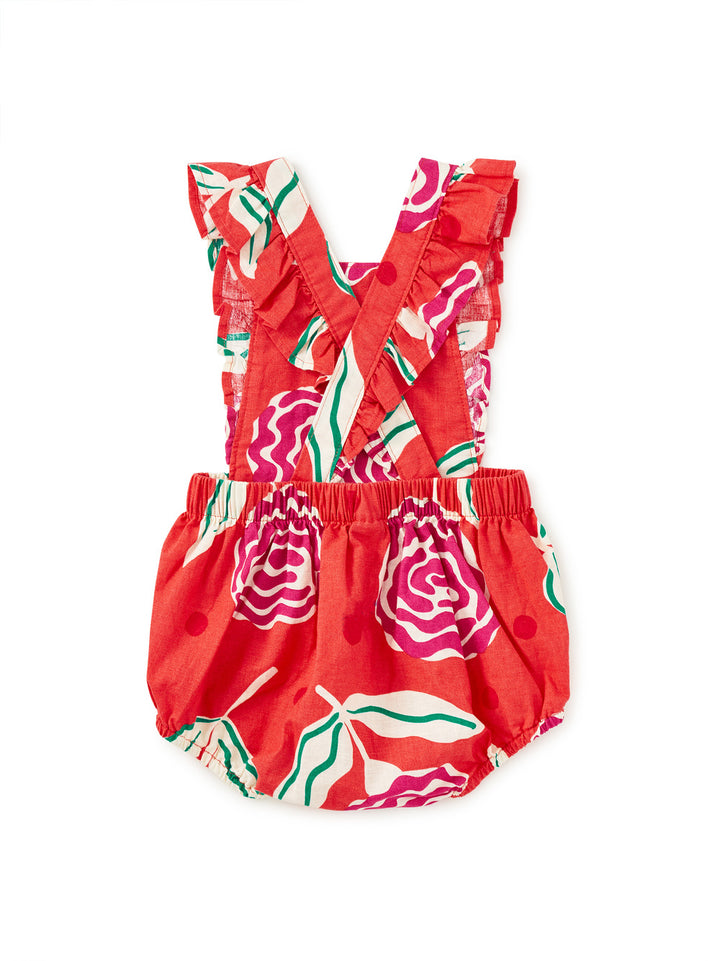 Flamenco Carnation Ruffle Bubble Baby Romper