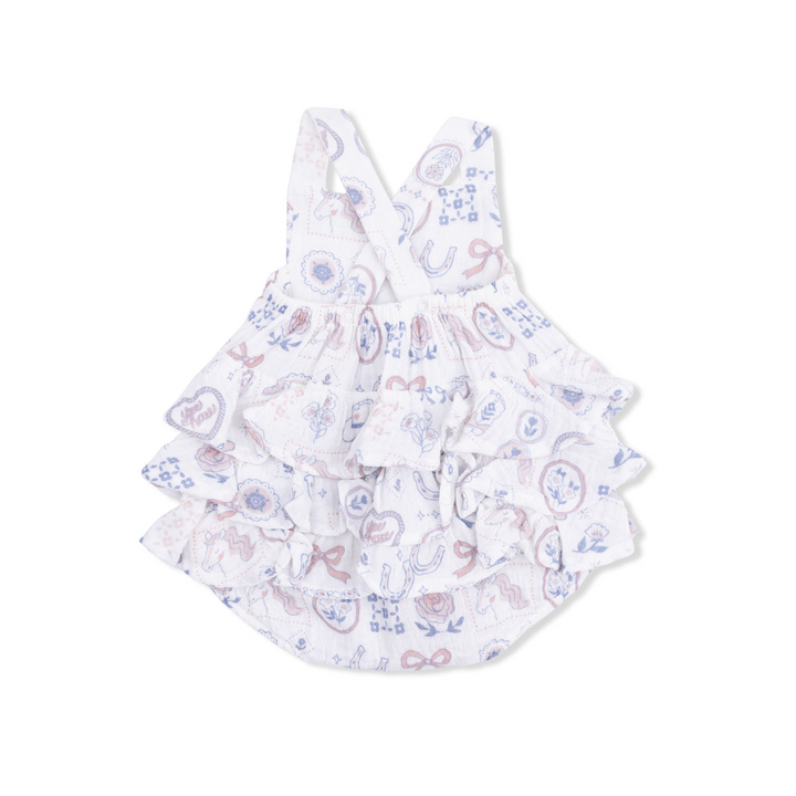 Cream Country Western Heirlooms Ruffle Sunsuit