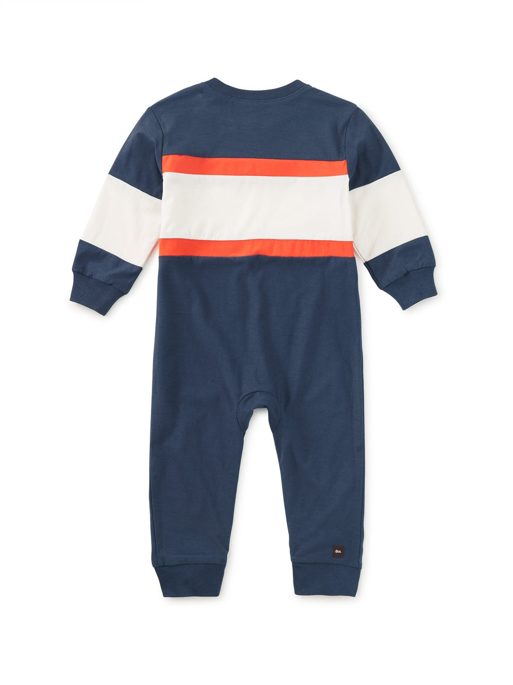 Naval Blue Colorblock Rugby Romper