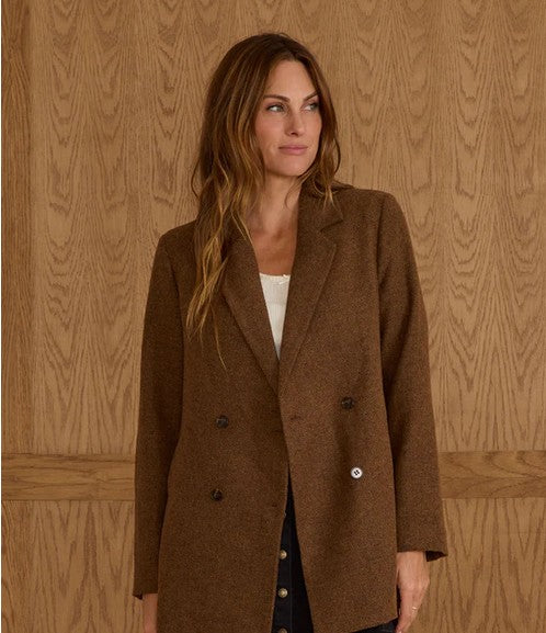 Rustic Plaid Double Breasted Women's Blazer