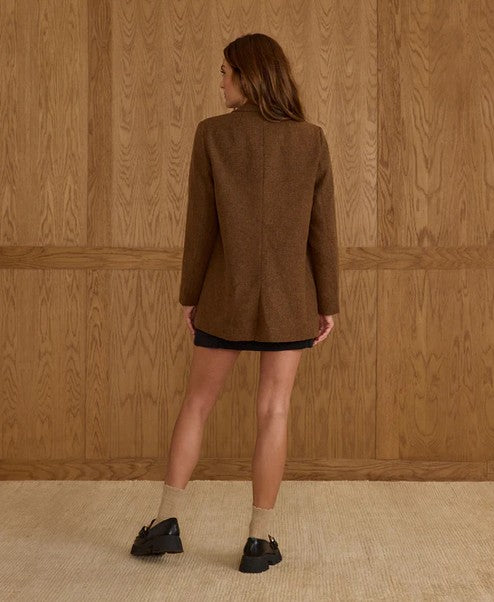 Rustic Plaid Double Breasted Women's Blazer