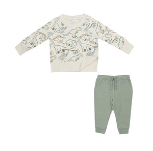 Artsy Dinos French Terry Raglan Top+Jogger Set