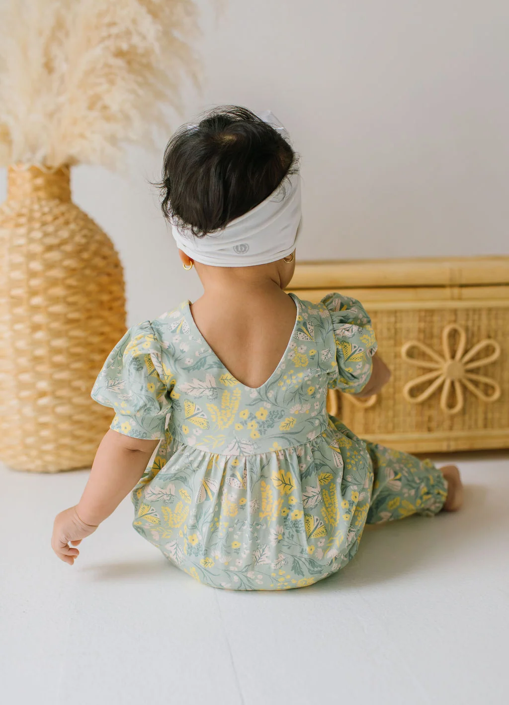 Puffed Rosie Romper - Sunlit Sage