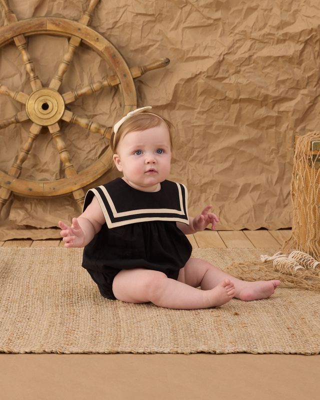 Black Sailor Romper