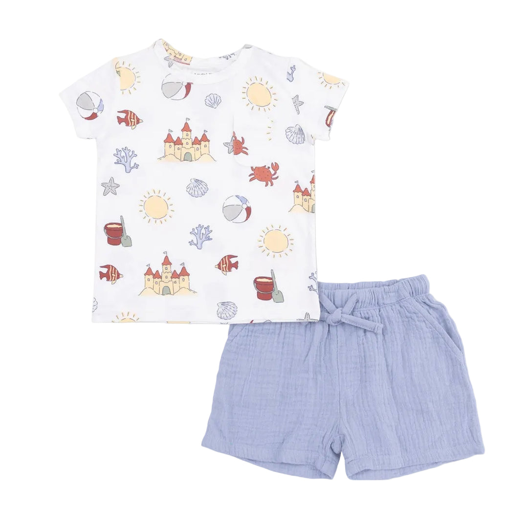 Tee w/ Casual Short - Sunny Sandcastles