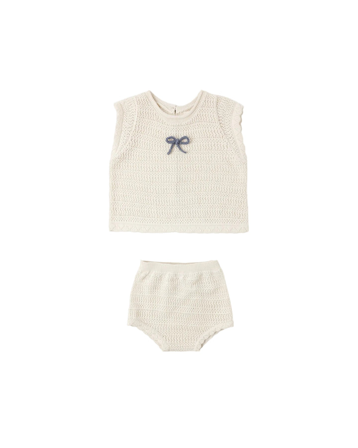 Natural Scallop Knit Baby Set