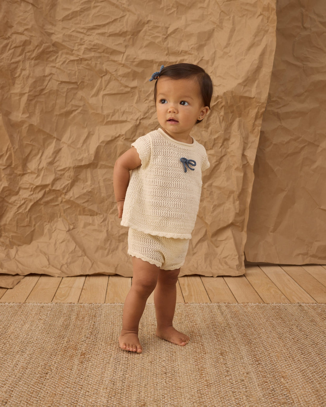 Natural Scallop Knit Baby Set