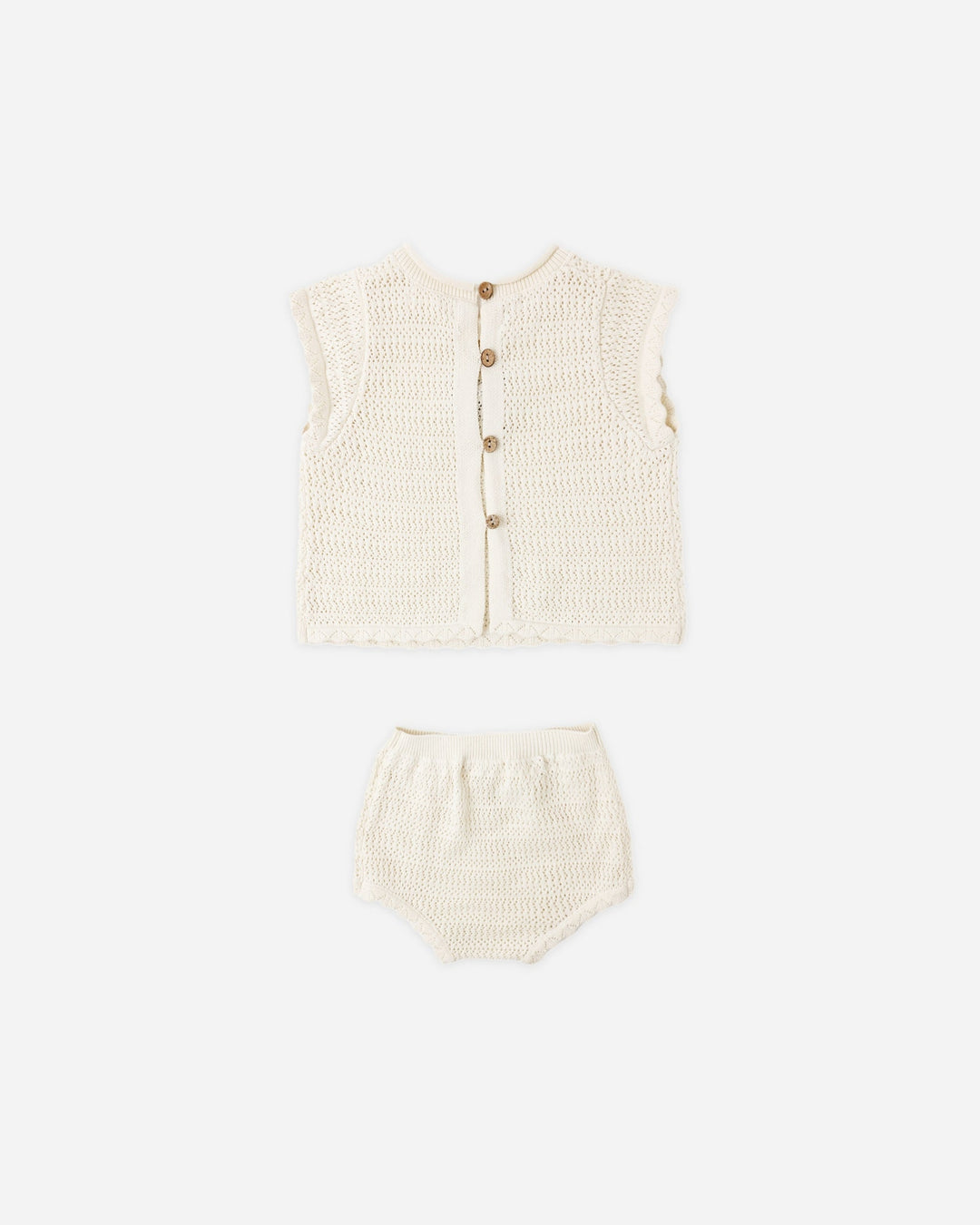 Natural Scallop Knit Baby Set