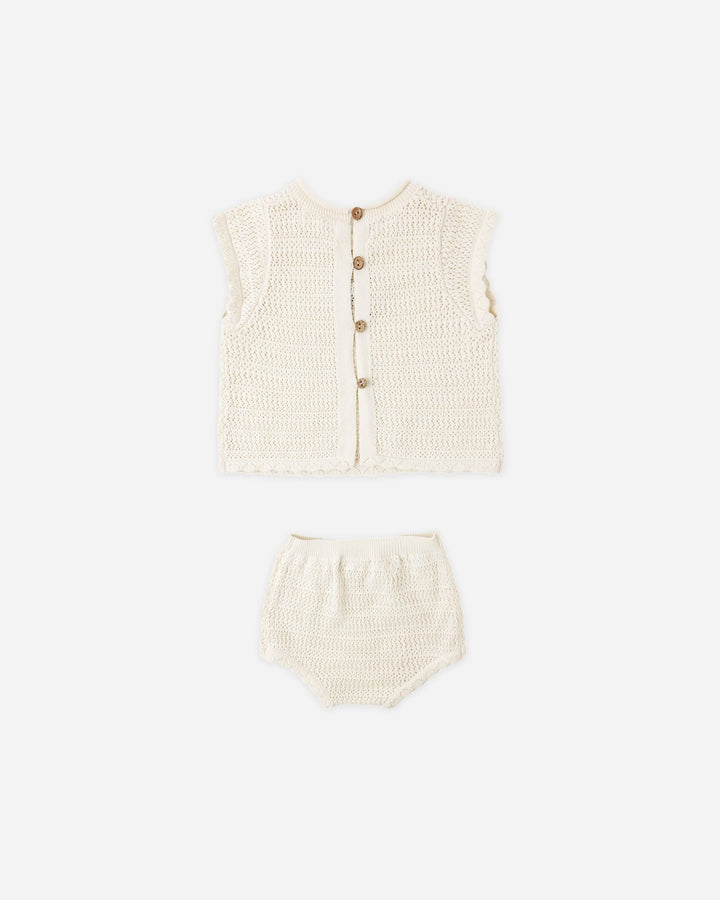 Natural Scallop Knit Baby Set