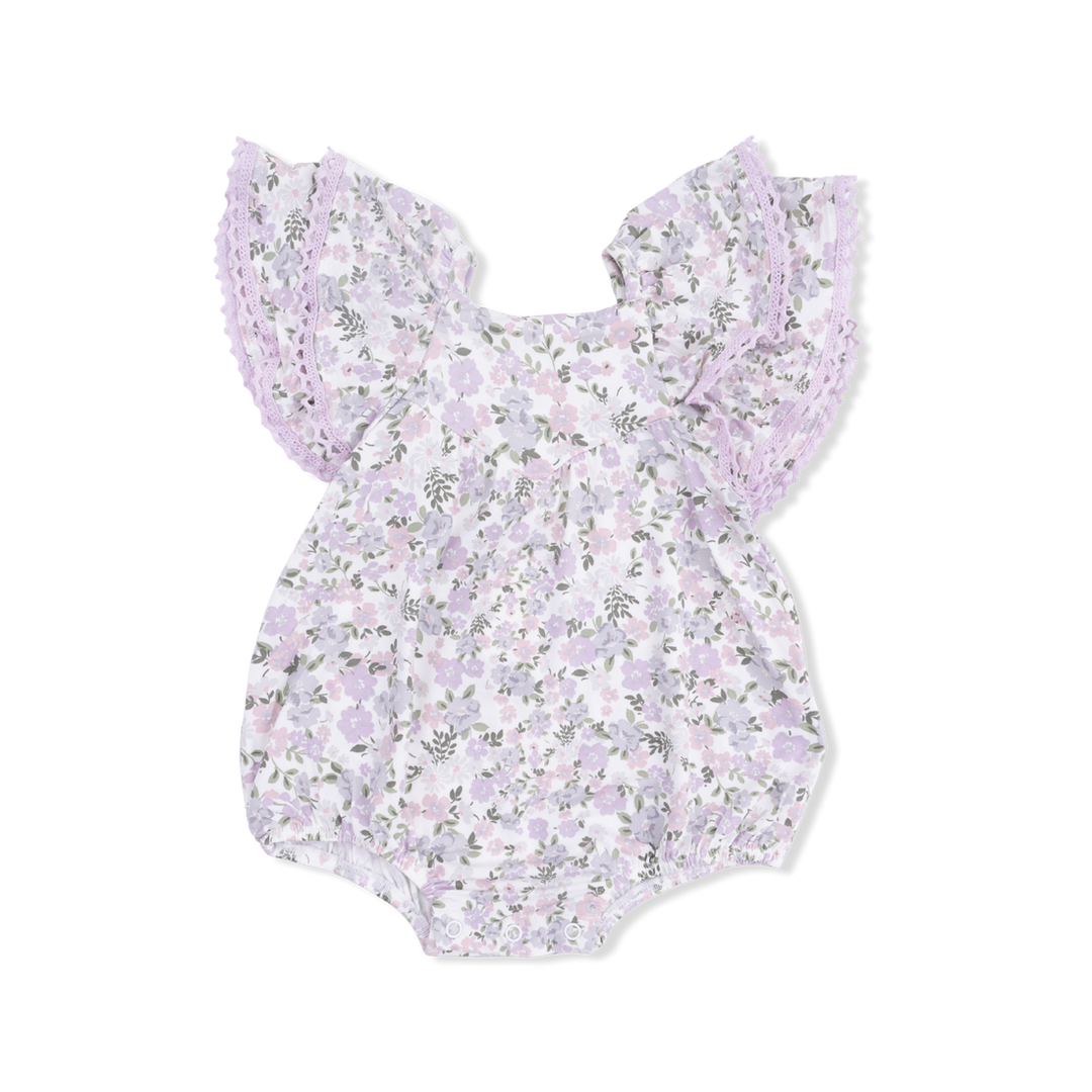 Purple Shannon Floral V-Neck Bubblesuit