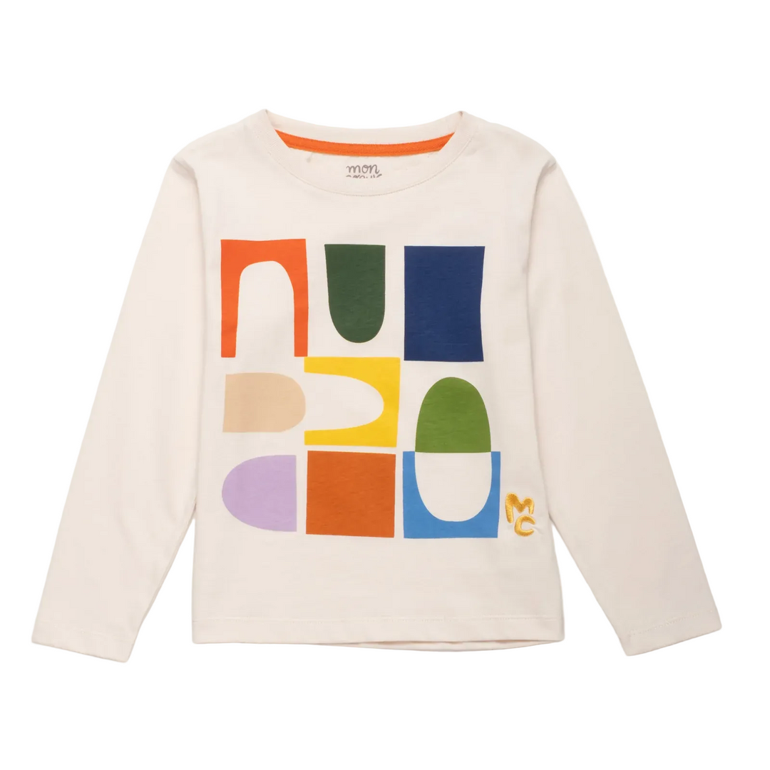 Long Sleeve Tee - Butter Cream Shapes