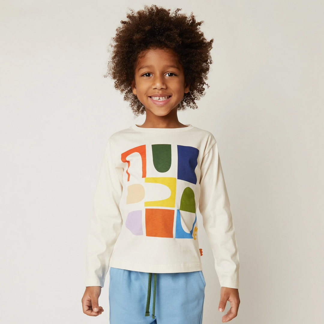 Long Sleeve Tee - Butter Cream Shapes