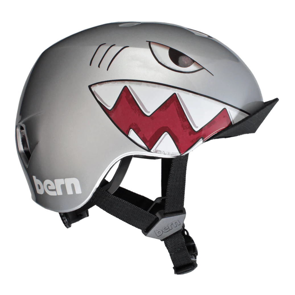 Nino DVRT Helmet Metallic Silver Shark Bite w/ Flip Visor XS/S