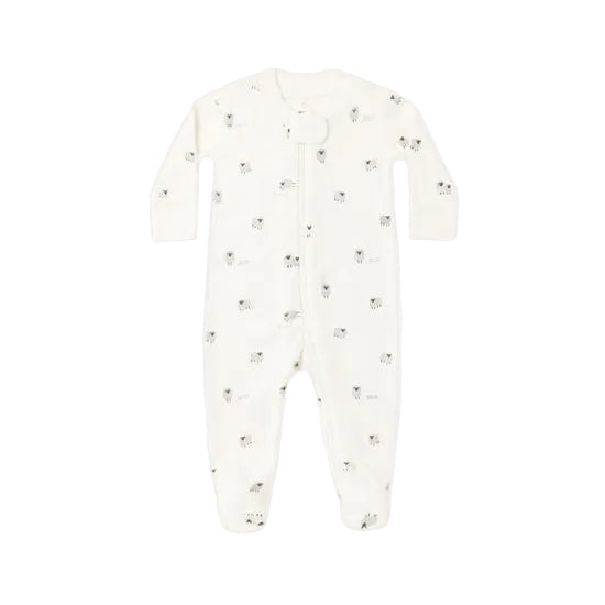 Zip Sleeper Footie - Ivory Sheep