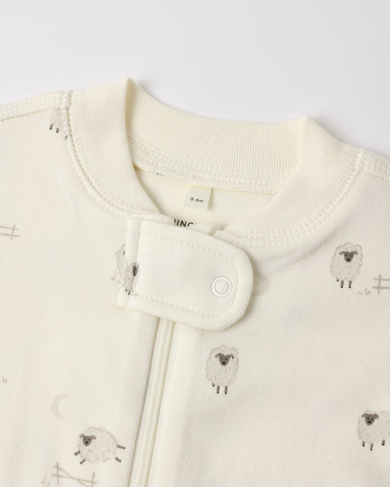 Zip Sleeper Footie - Ivory Sheep