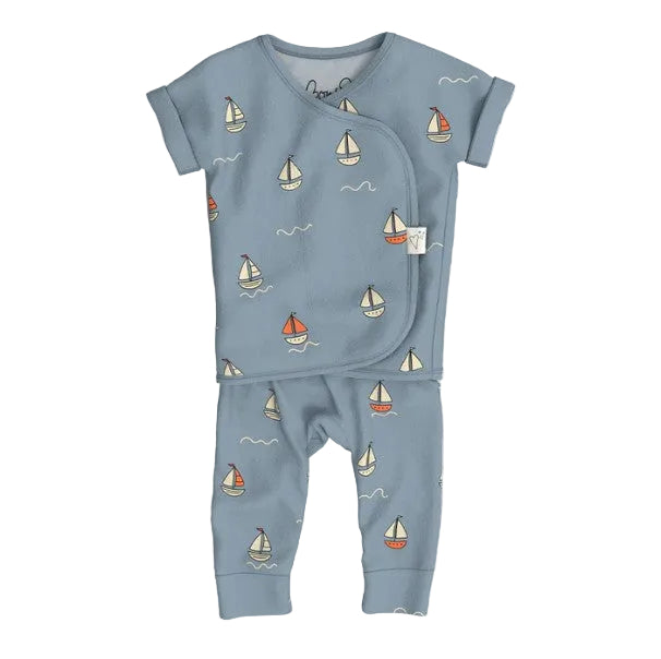 Footless S/S Romper - Ahoy Baby