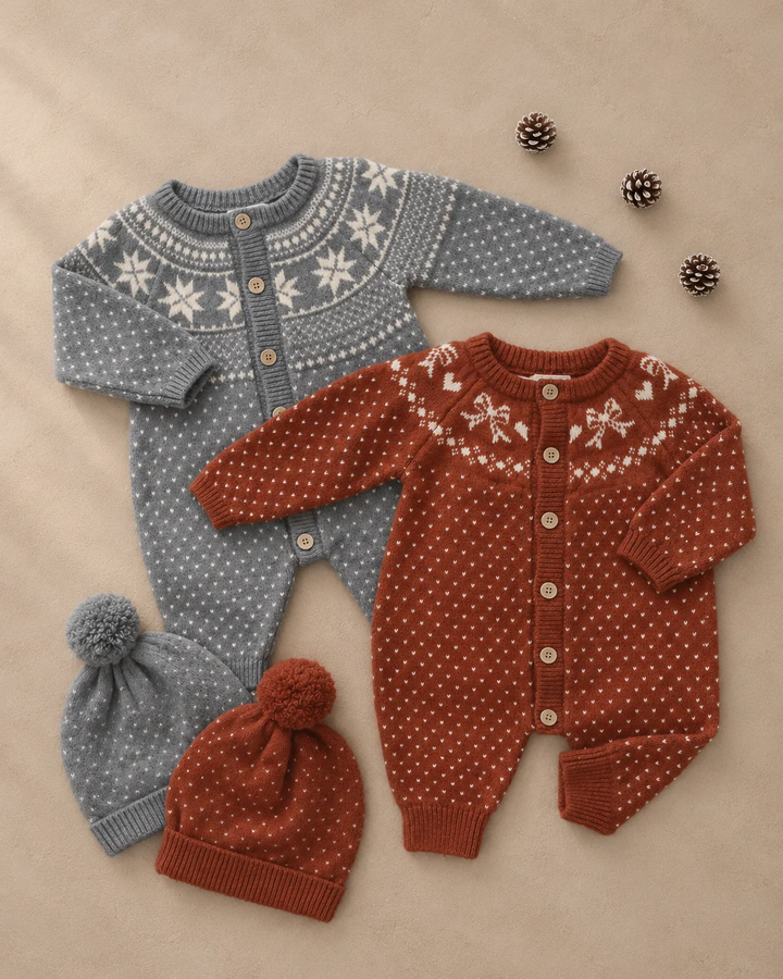 Fair Isle Romper - Slate