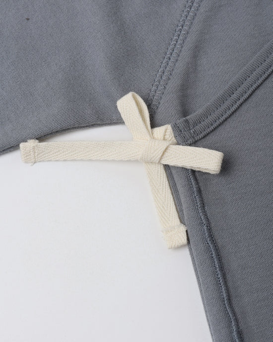 Wrap Top + Footed Pant Set - Slate