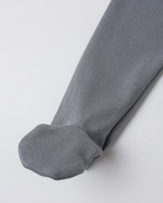 Wrap Top + Footed Pant Set - Slate