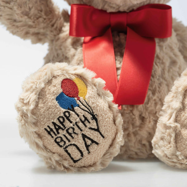 Jimmy “Happy Birthday” Plush Teddy Bear with Bow 14"