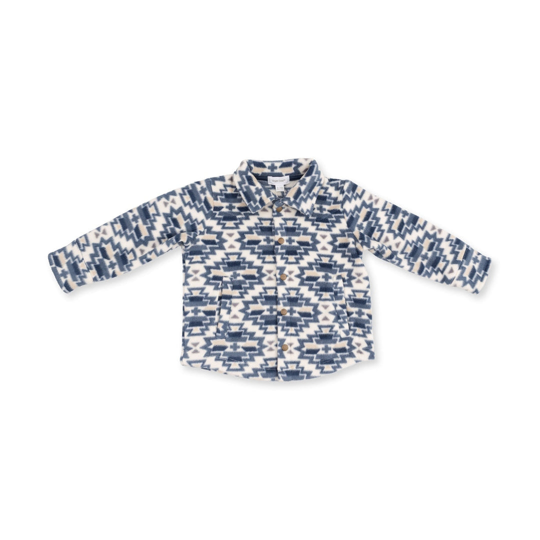 Fleece Shacket - Southwest Navy