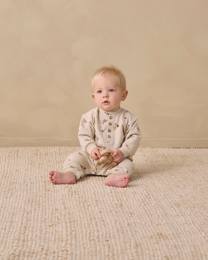 Relaxed Fleece Jumpsuit - Parchment Space
