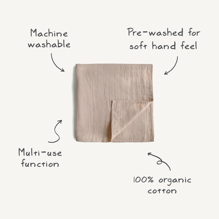 Organic Cotton Muslin Swaddle Blanket Space