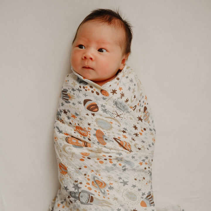 Organic Cotton Muslin Swaddle Blanket Space