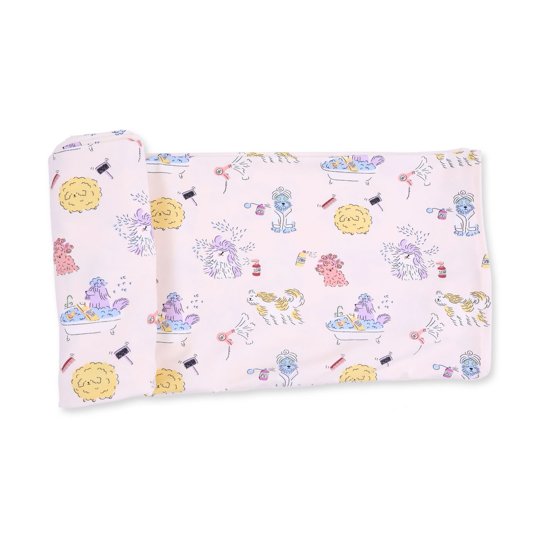 Swaddle Blanket - Pink Spa Dogs