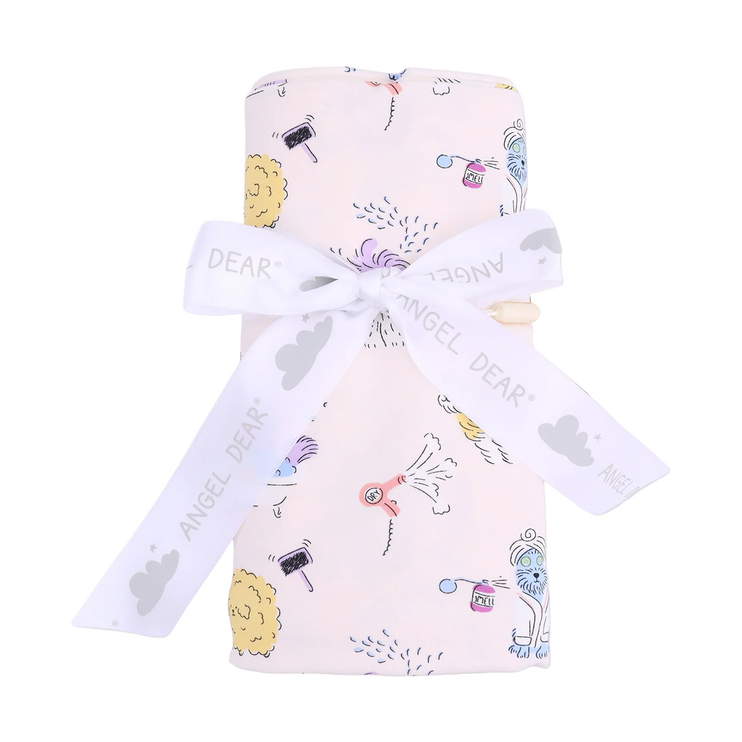 Swaddle Blanket - Pink Spa Dogs