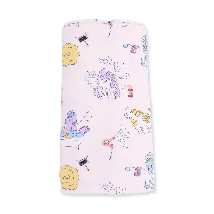 Swaddle Blanket - Pink Spa Dogs