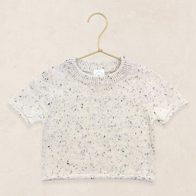 Cream Speckle Knit S/S Tee