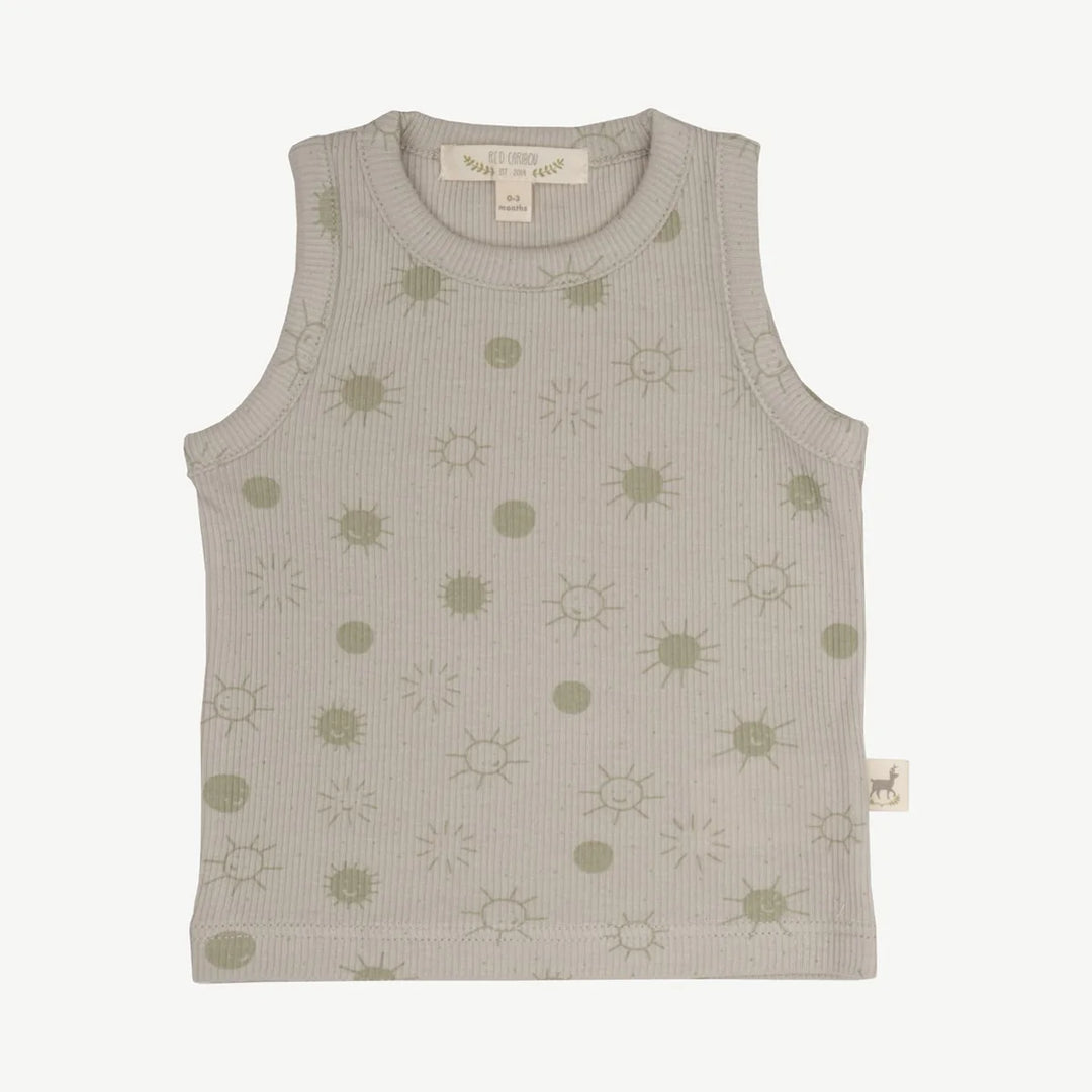 Sunny Smiles Gray Organic Tank + Bloomer Set
