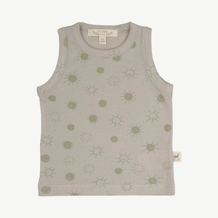 Sunny Smiles Gray Organic Tank + Bloomer Set