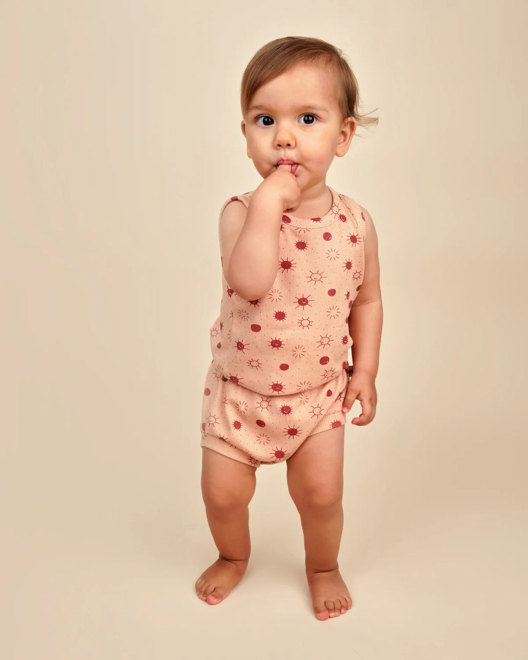 Sunny Smiles Organic Pink Tank + Bloomer Set
