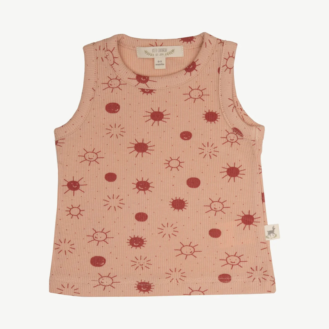 Sunny Smiles Organic Pink Tank + Bloomer Set