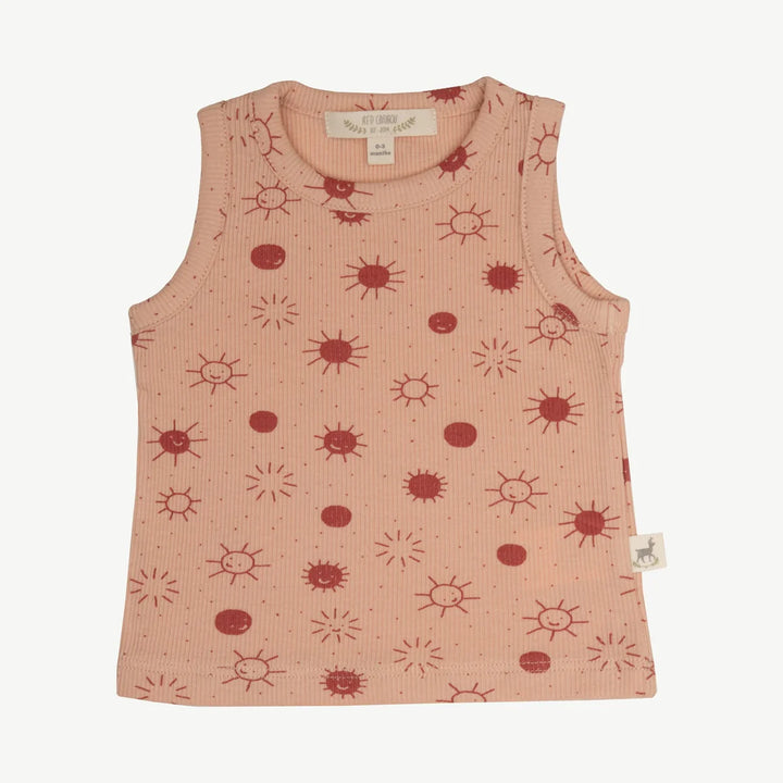 Sunny Smiles Organic Pink Tank + Bloomer Set