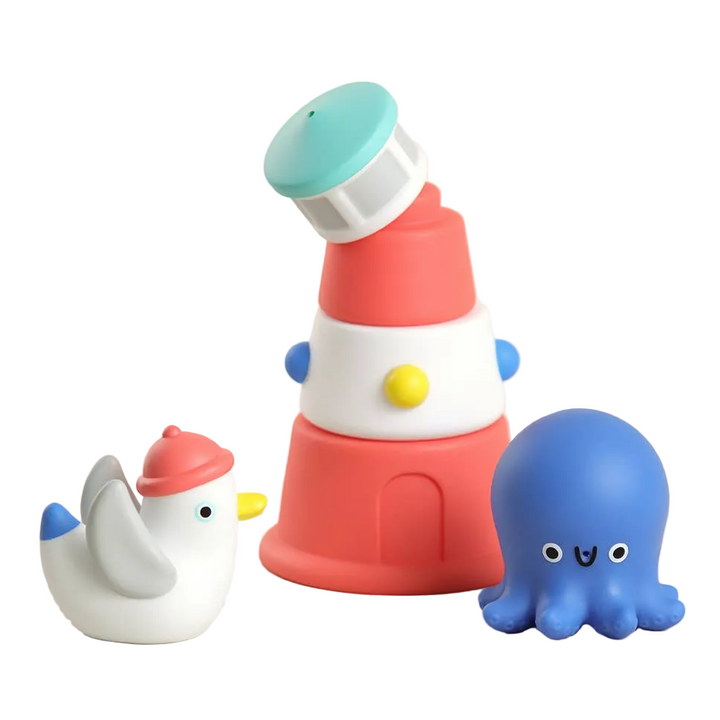 Itzy Stack & Squirt Bath Toy - Lighthouse