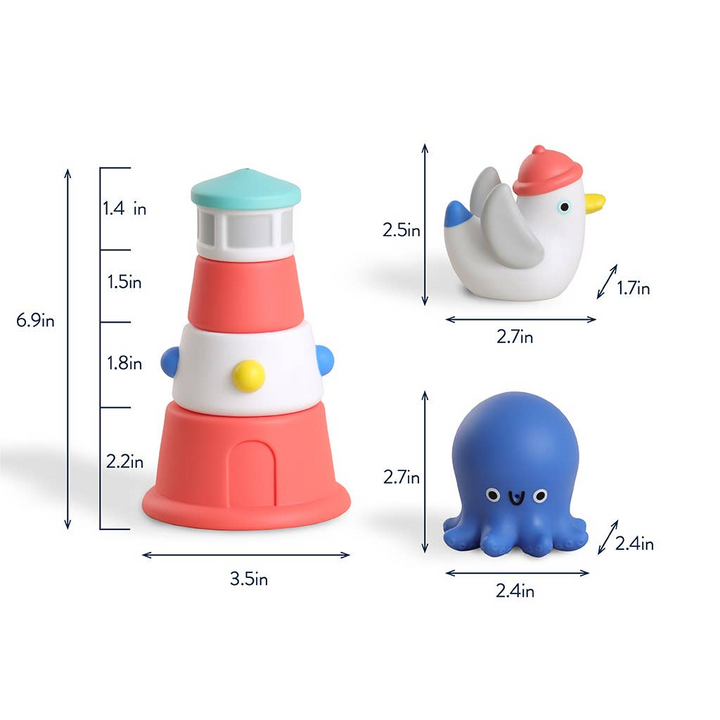 Itzy Stack & Squirt Bath Toy - Lighthouse