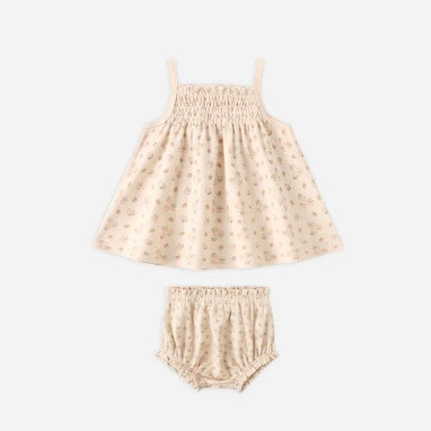 Ecru Strawberries Smocked Tank + Bloomers