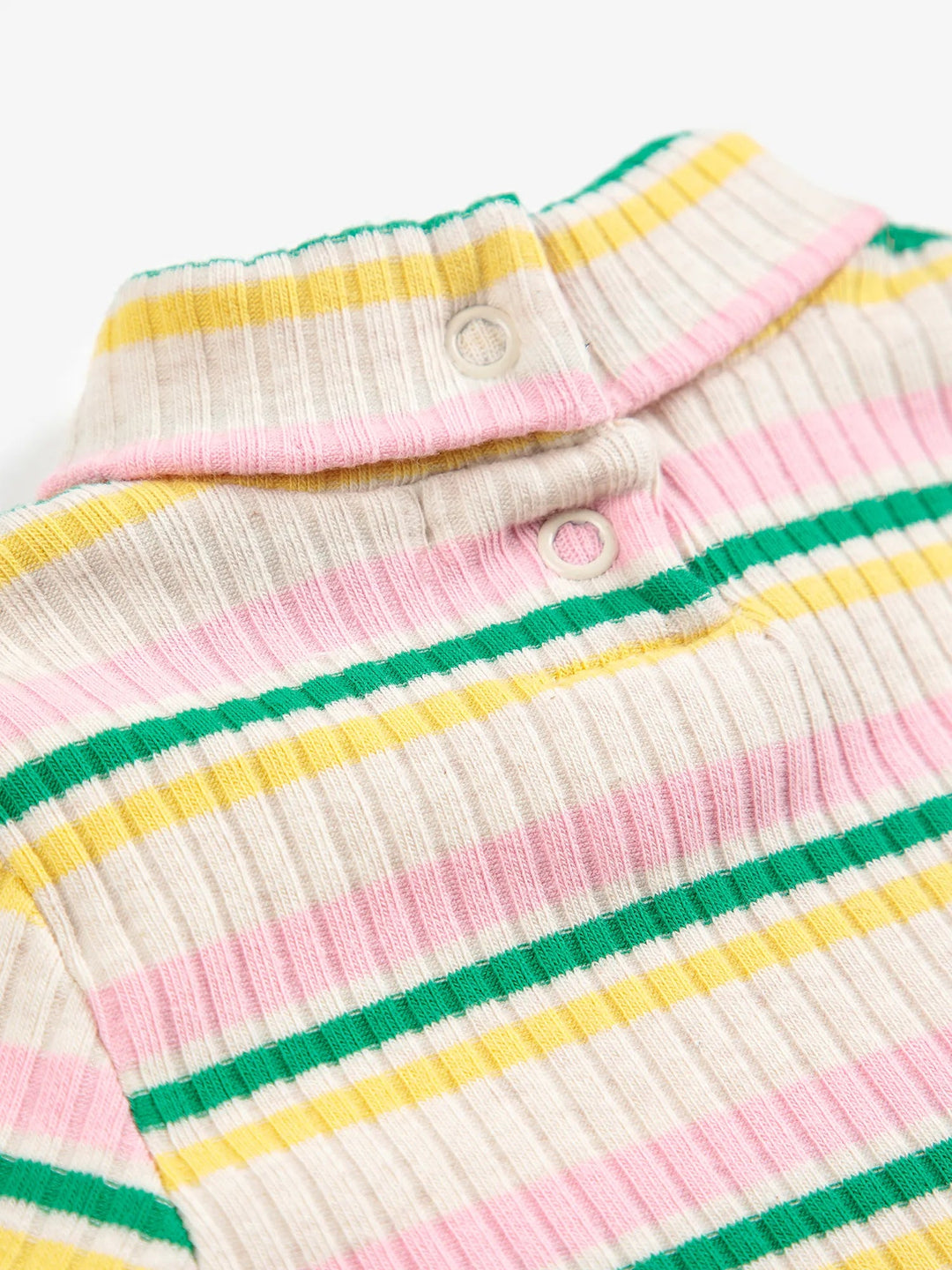 Multicolor Striped Turtleneck L/S Tee