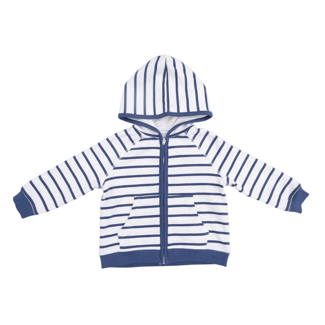 French Terry Zip Hoodie - Oceana Stripe