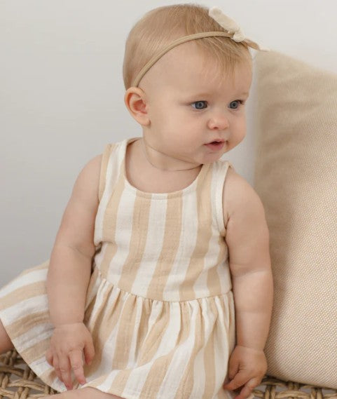 Butterscotch Summer Stripe Skirted Tank Romper