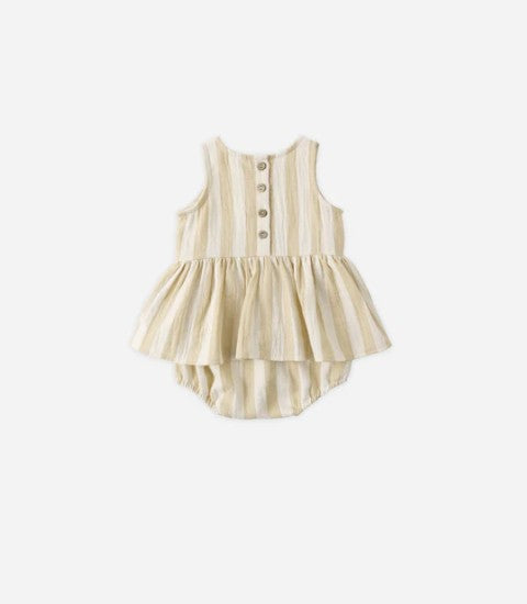 Butterscotch Summer Stripe Skirted Tank Romper