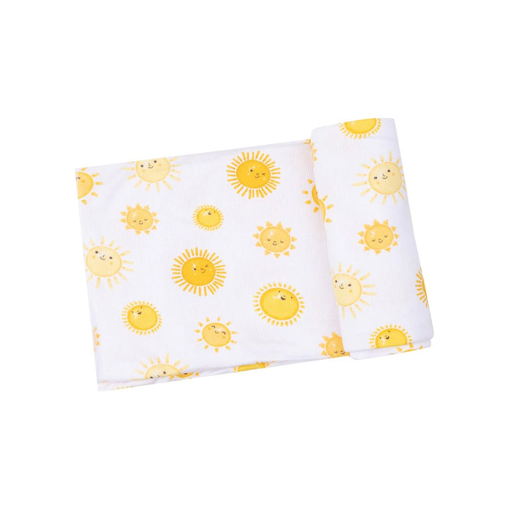 White Happy Suns Swaddle